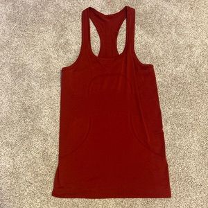Red Lululemon swiftly tech tank top
